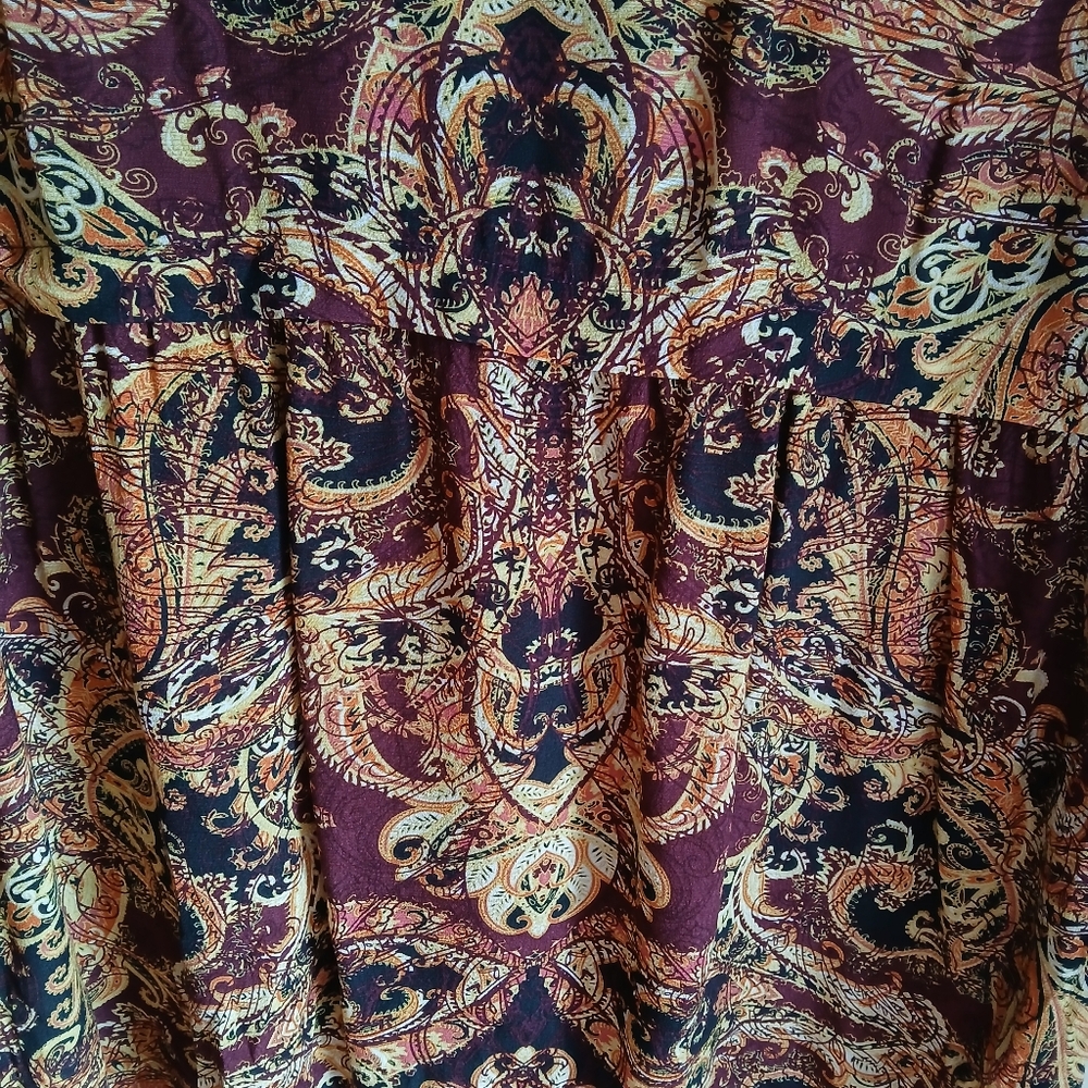 J Jill Paisley Tunic Blouse Top Lightweight Long Sleeve Travel Office - Picture 9 of 14